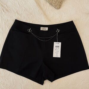 Caché Black Dress Shorts with Chain Detail | Size 10 | NWT | Classic High-End St
